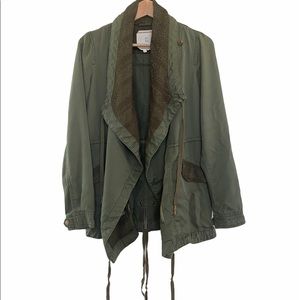 Anthropologie Hei Hei Lace Trim Utility Jacket, XS